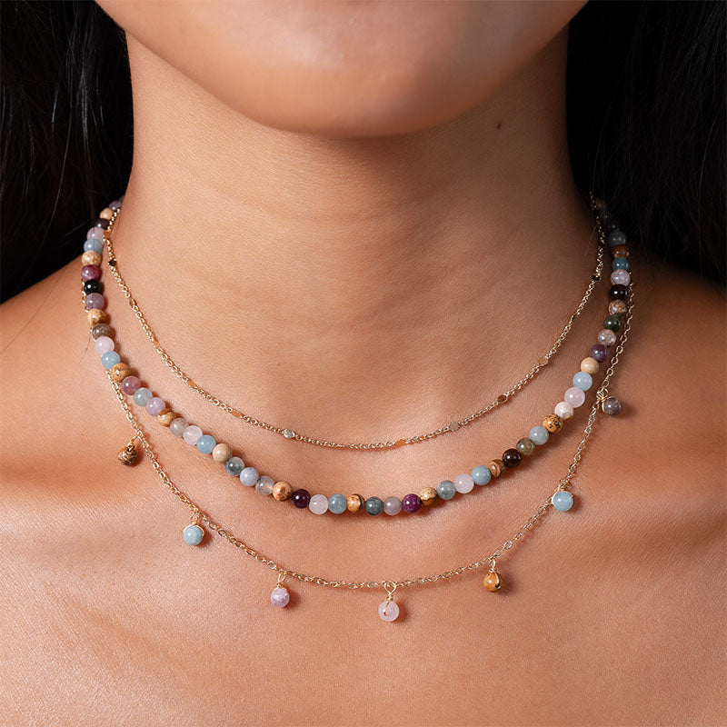 Peace + Happiness 4mm Healing Necklace