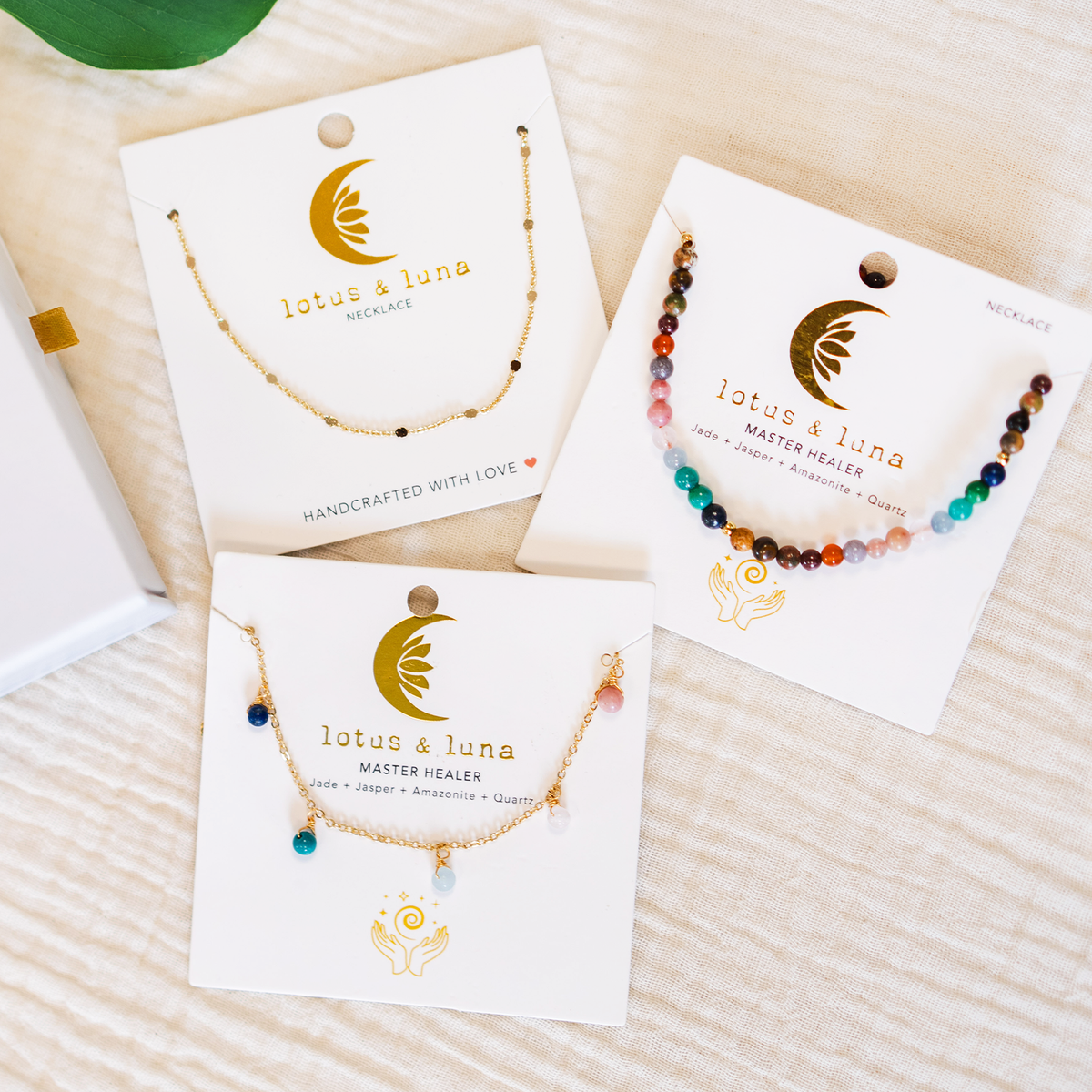 Master Healer Dewdrop + Circles in the Sand Necklace Stack