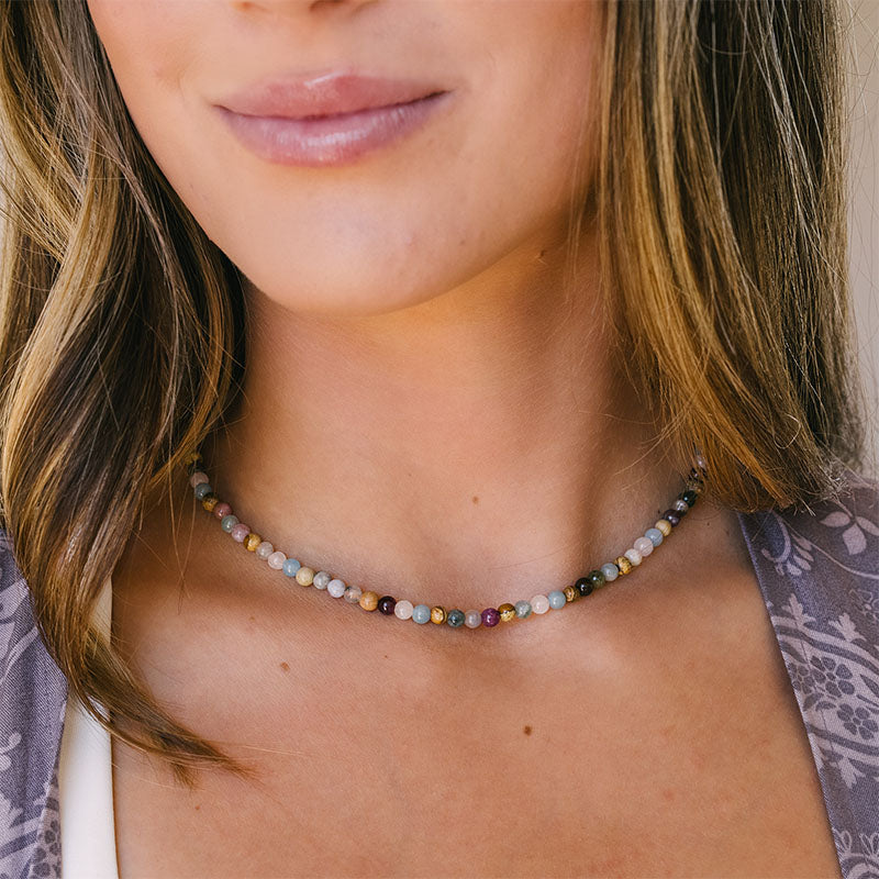4mm Peace + Happiness Dewdrop Necklace