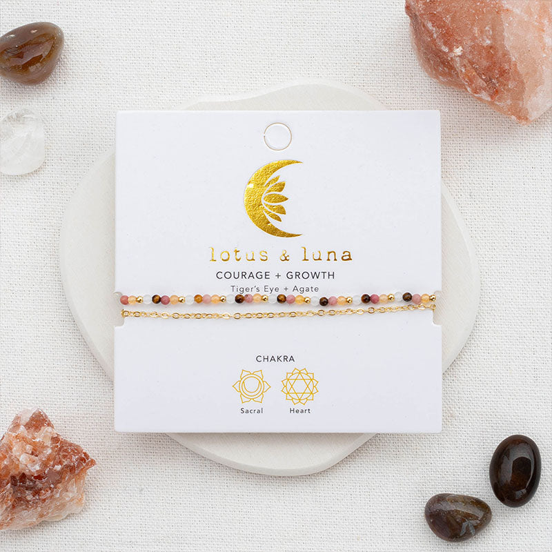 Courage + Growth 2mm Layered Bracelet