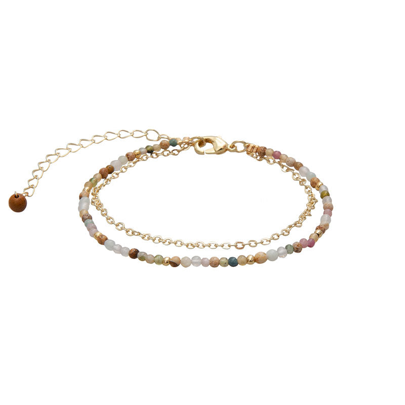 Peace + Love + Happiness 2mm Layered Healing Bracelet