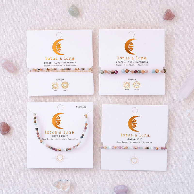 Peace + Love + Happiness 4mm Healing Bracelet