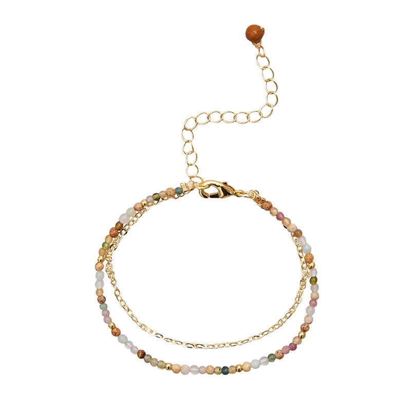 Peace + Love + Happiness 2mm Layered Healing Bracelet