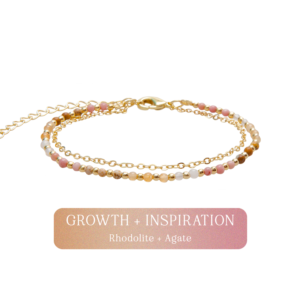 Growth &amp; Inspiration 2mm Layered Healing Bracelet