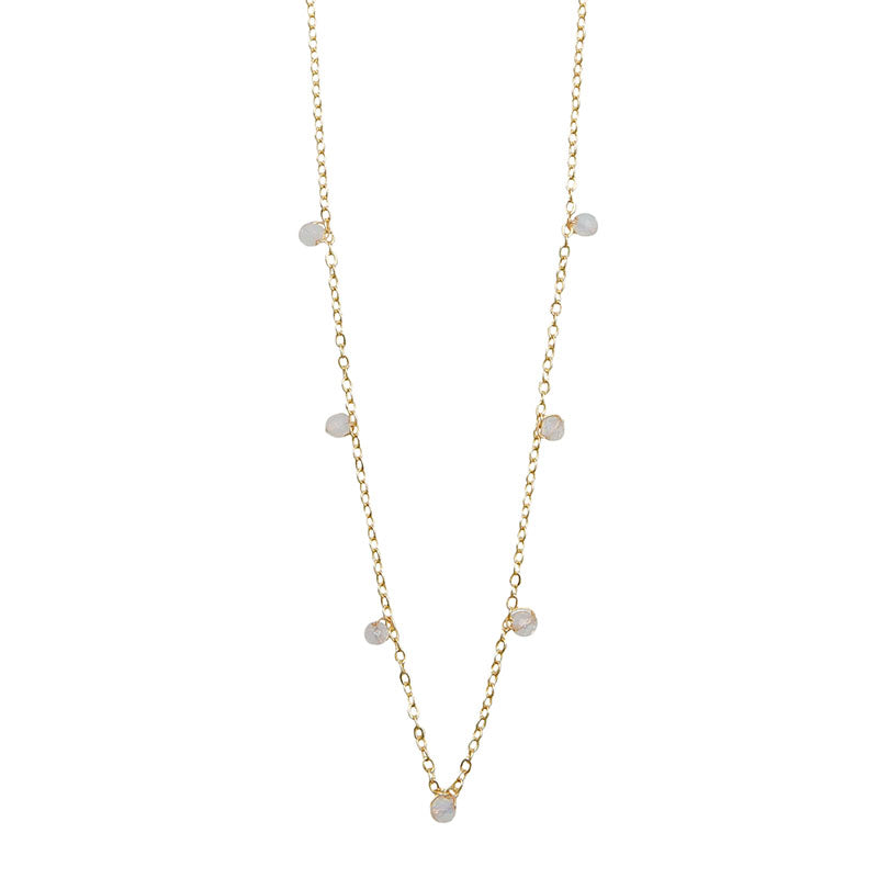 3mm Moonstone Dewdrop Necklace