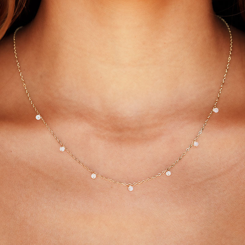 3mm Moonstone Dewdrop Necklace