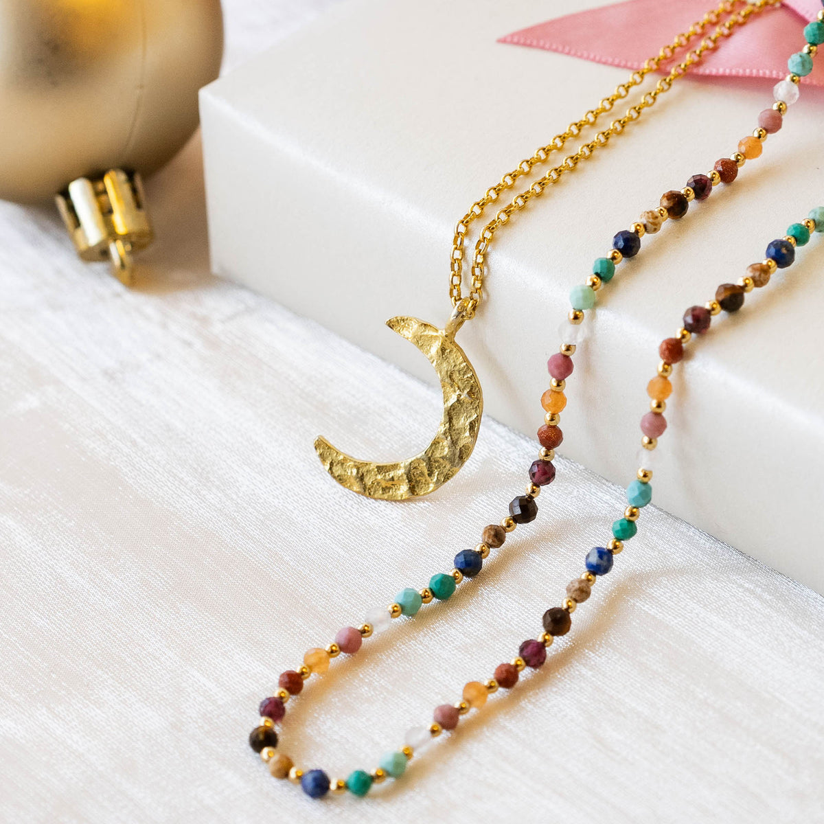 Master Healer + Golden Spirit Crescent Necklace Stack