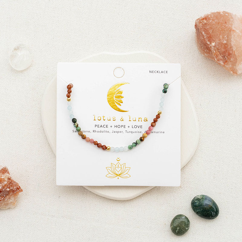 Peace, Hope, and Love 3mm Healing Necklace