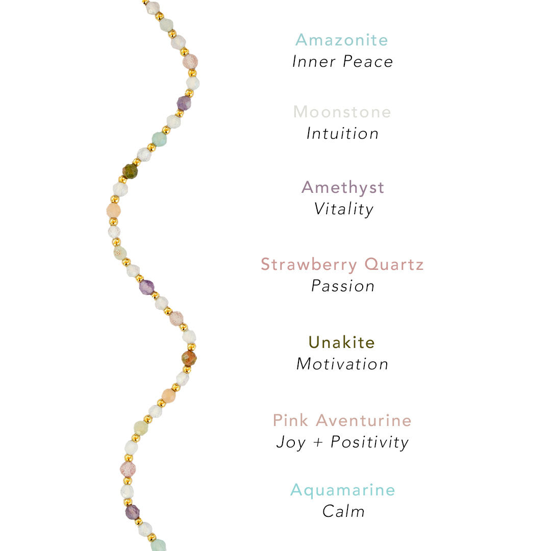 Healing + Inner Peace 3mm Metal Accent Bracelet