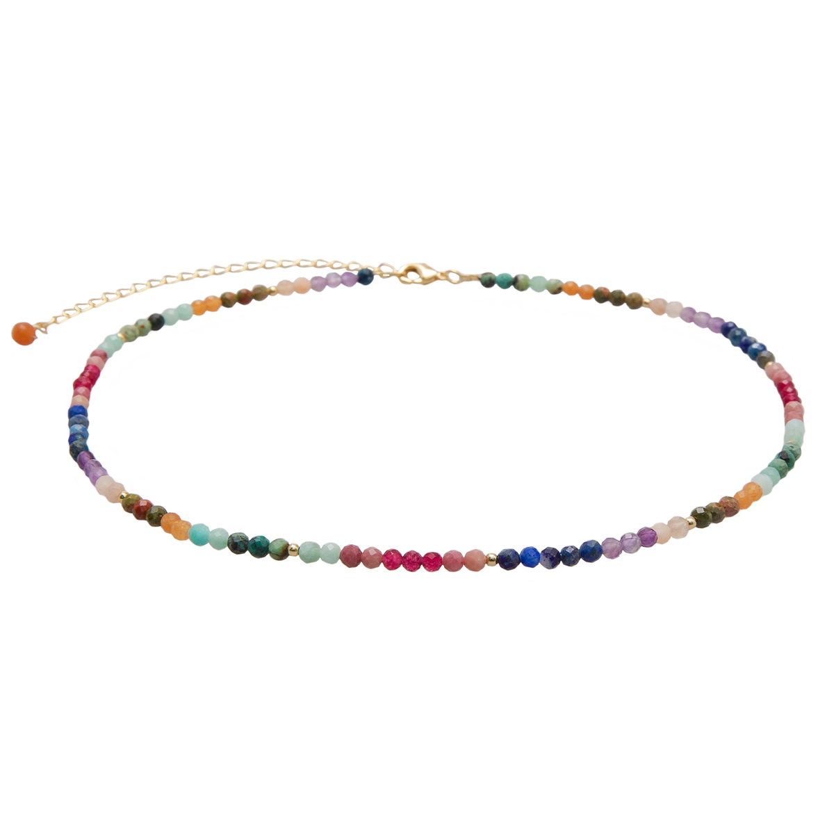 3mm Good Vibes + Heart Chakra Necklace Stack