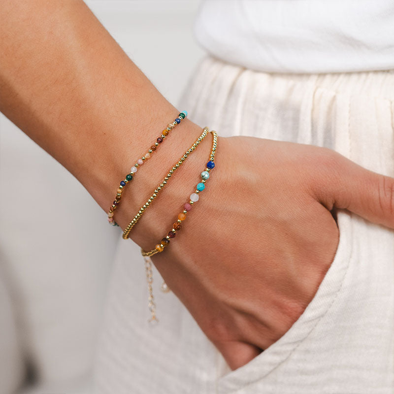 Gold 2mm Bead Bracelet