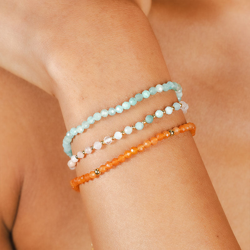 Positive Energy 3mm Metal Accent Healing Bracelet