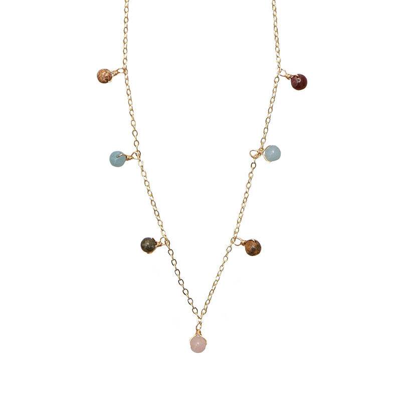 4mm Peace + Happiness Dewdrop Necklace