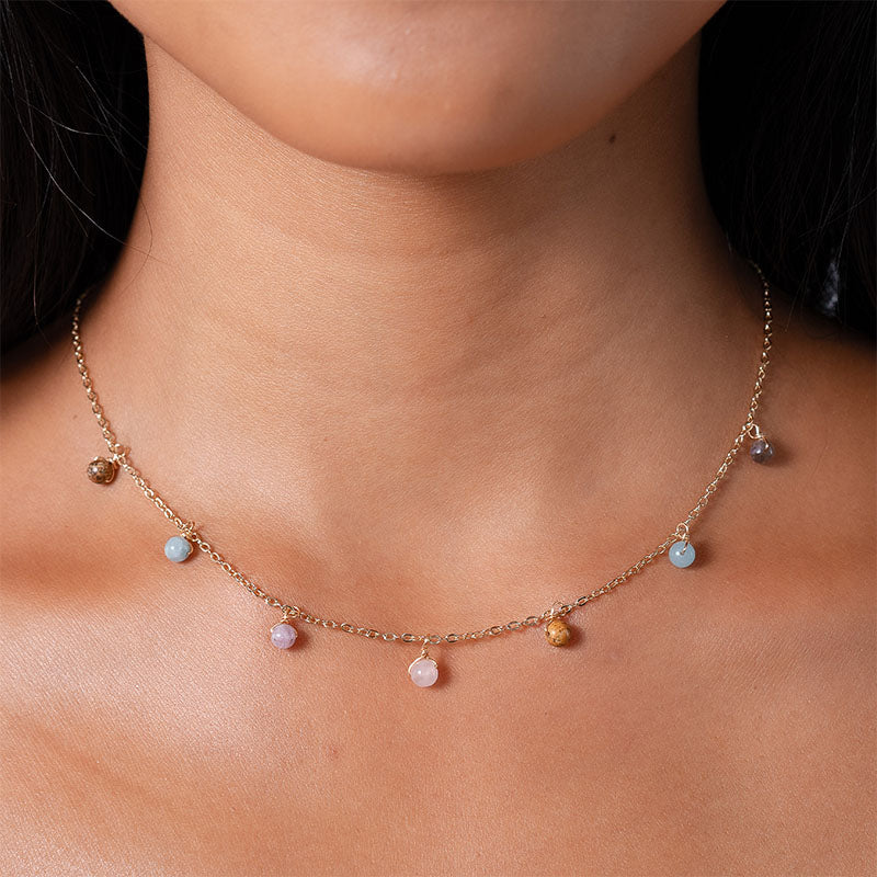 4mm Peace + Happiness Dewdrop Necklace