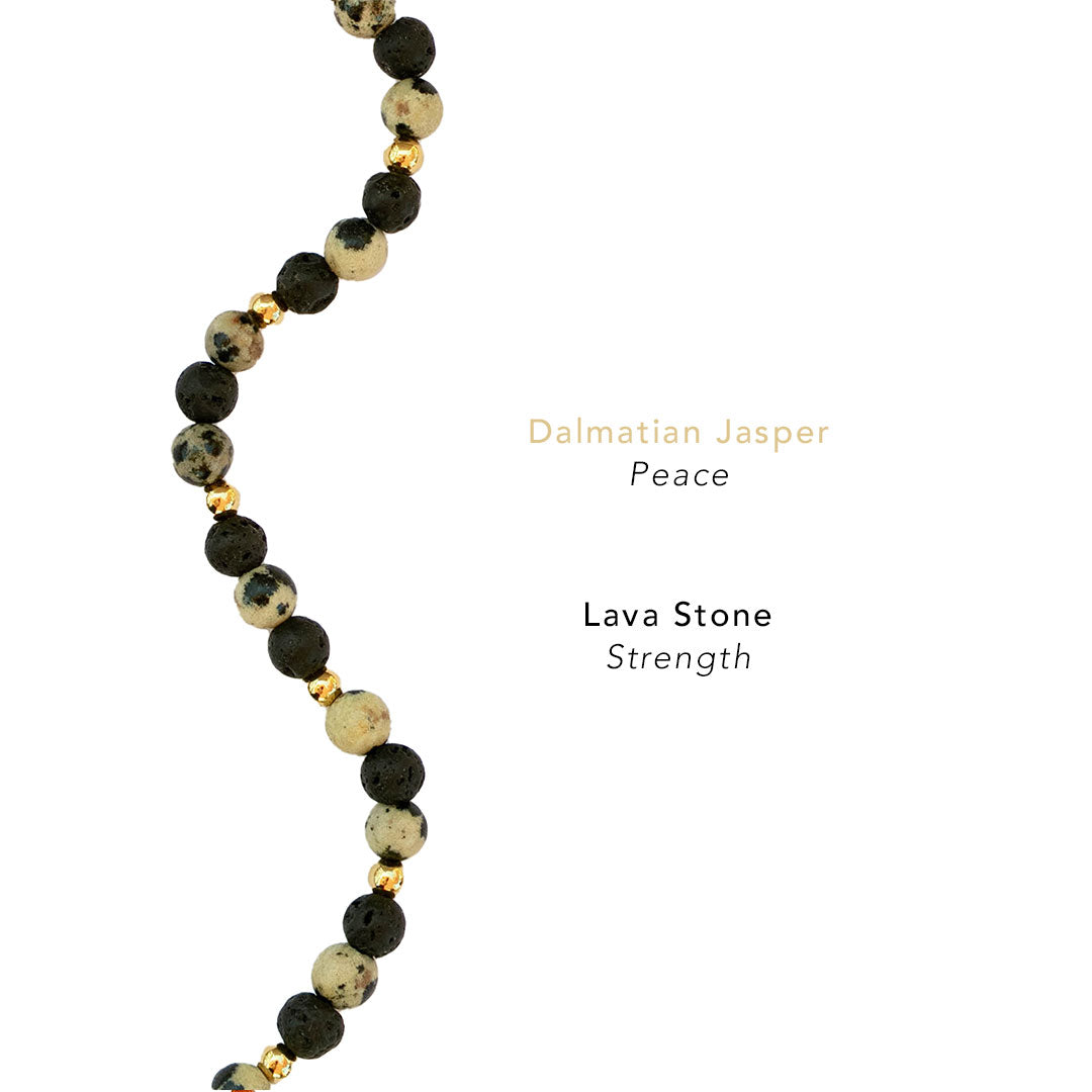 Peace + Strength 4mm Healing Bracelet