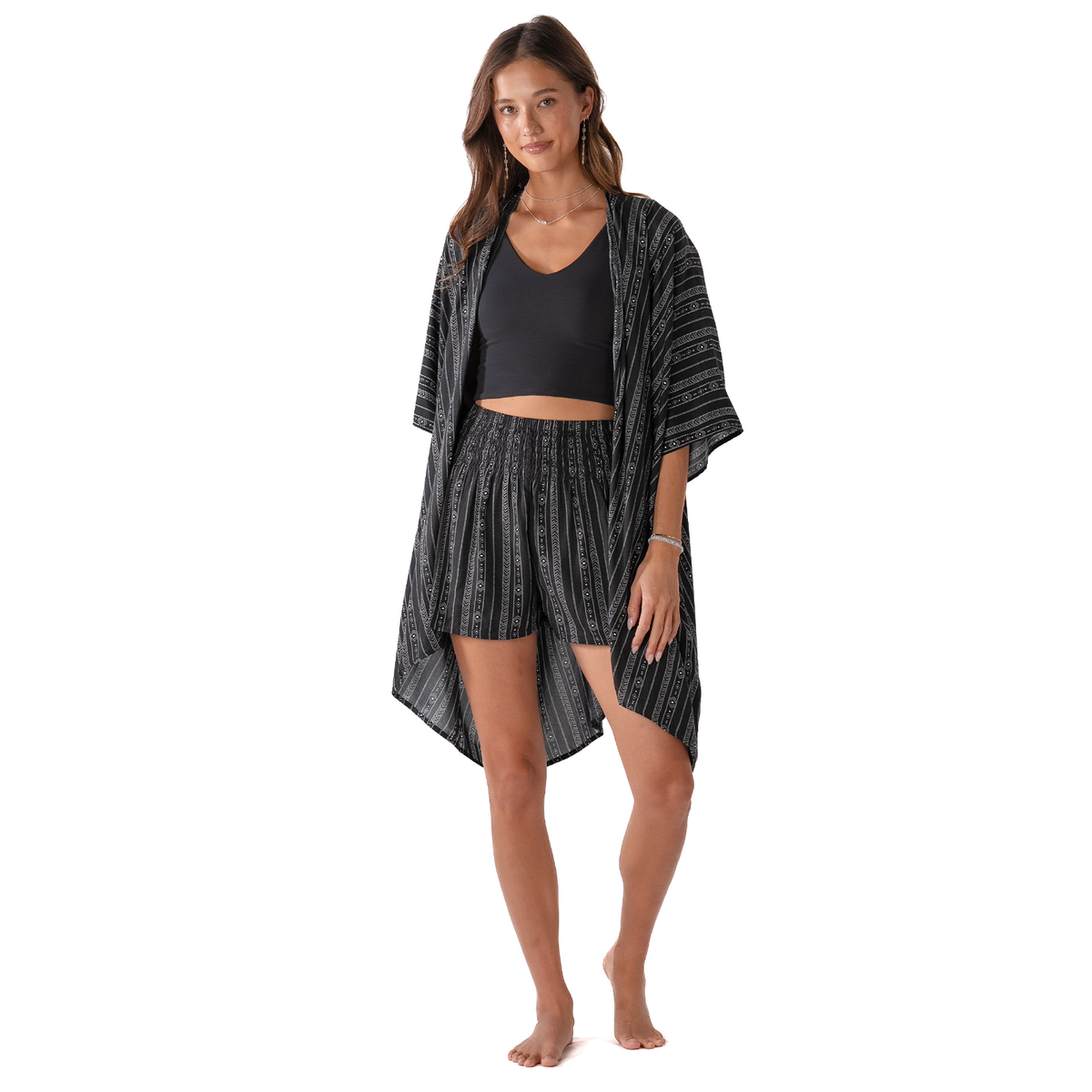 Akha Tribal Print Kimono