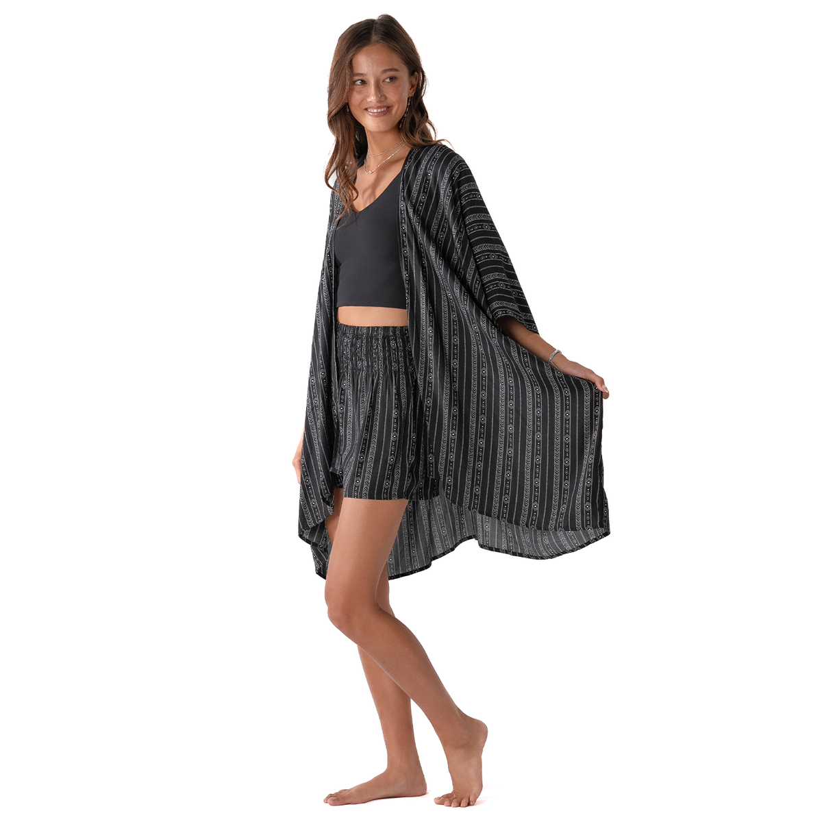 Akha Tribal Print Kimono