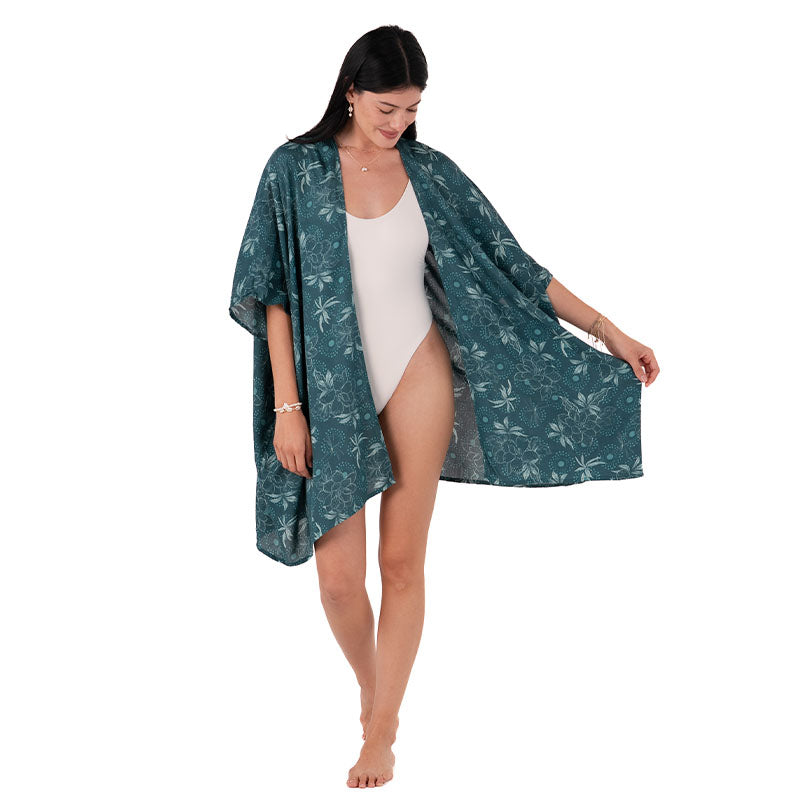 Jade Dahlia Kimono, front