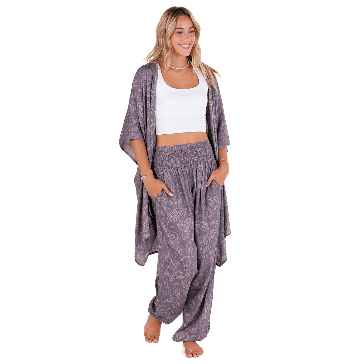 Frosted Plum Paisley Lounge Set