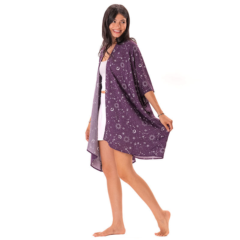 Plum Starry Night Kimono
