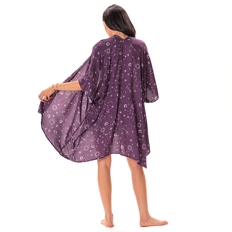 Plum Starry Night Kimono
