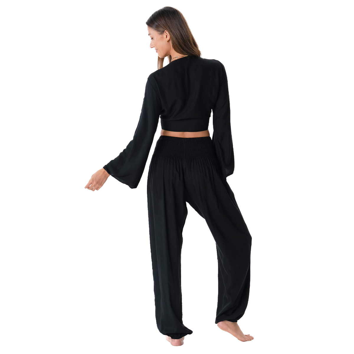 Black Daydreamer Top + Harem Pants Set