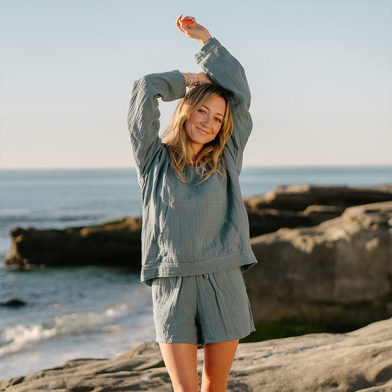 New Moon Blue Baja Pullover