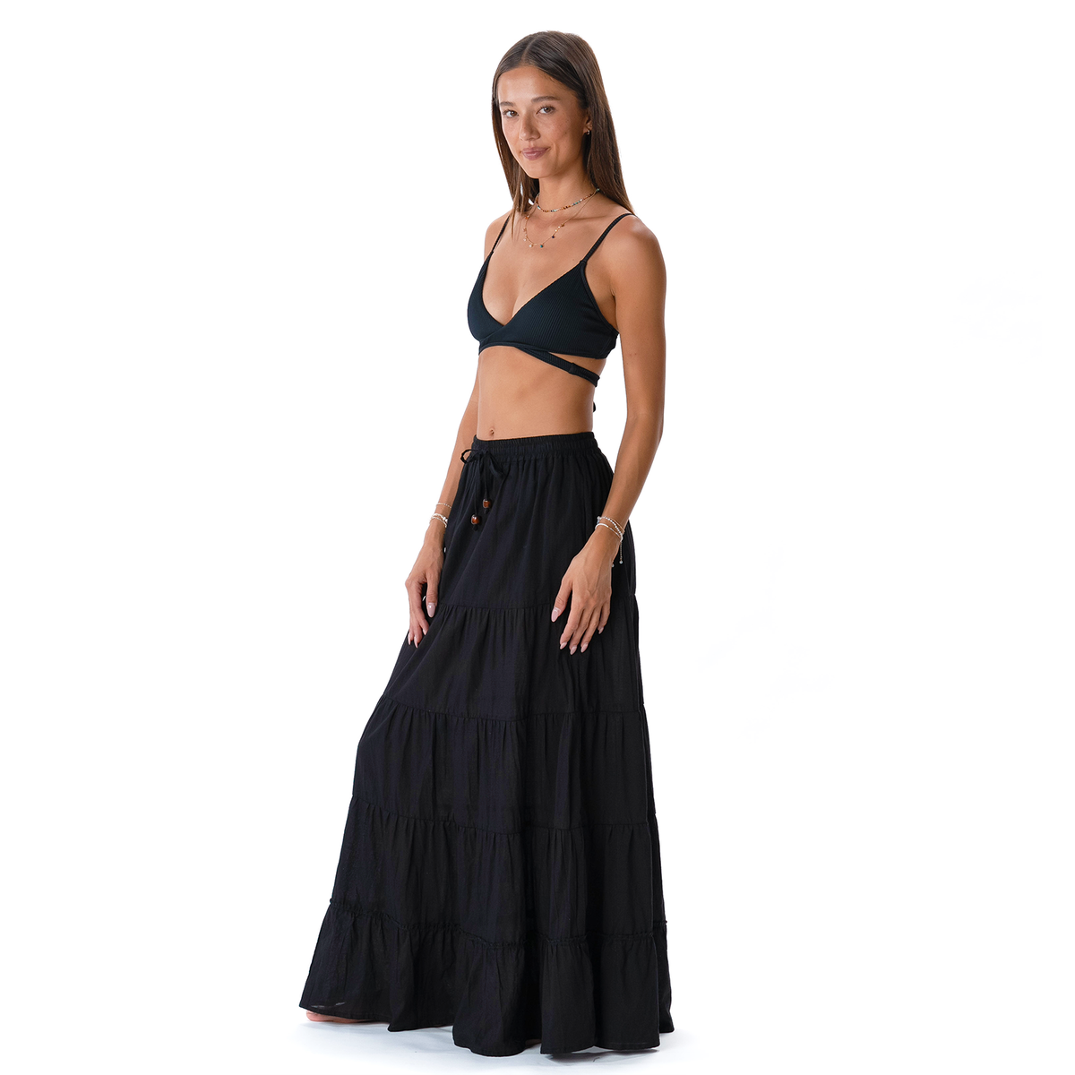 Black Shipwrecked Maxi Skirt