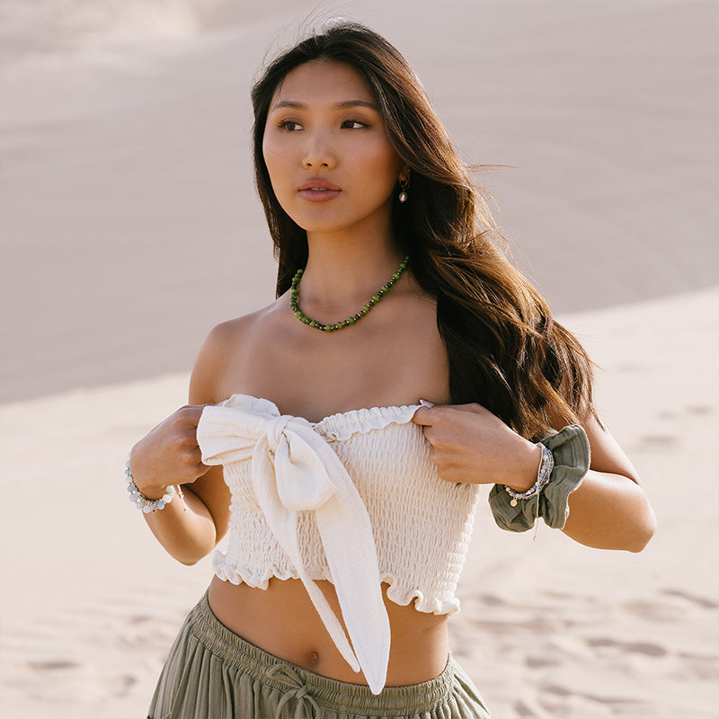 Cream Zanzibar Crop Top