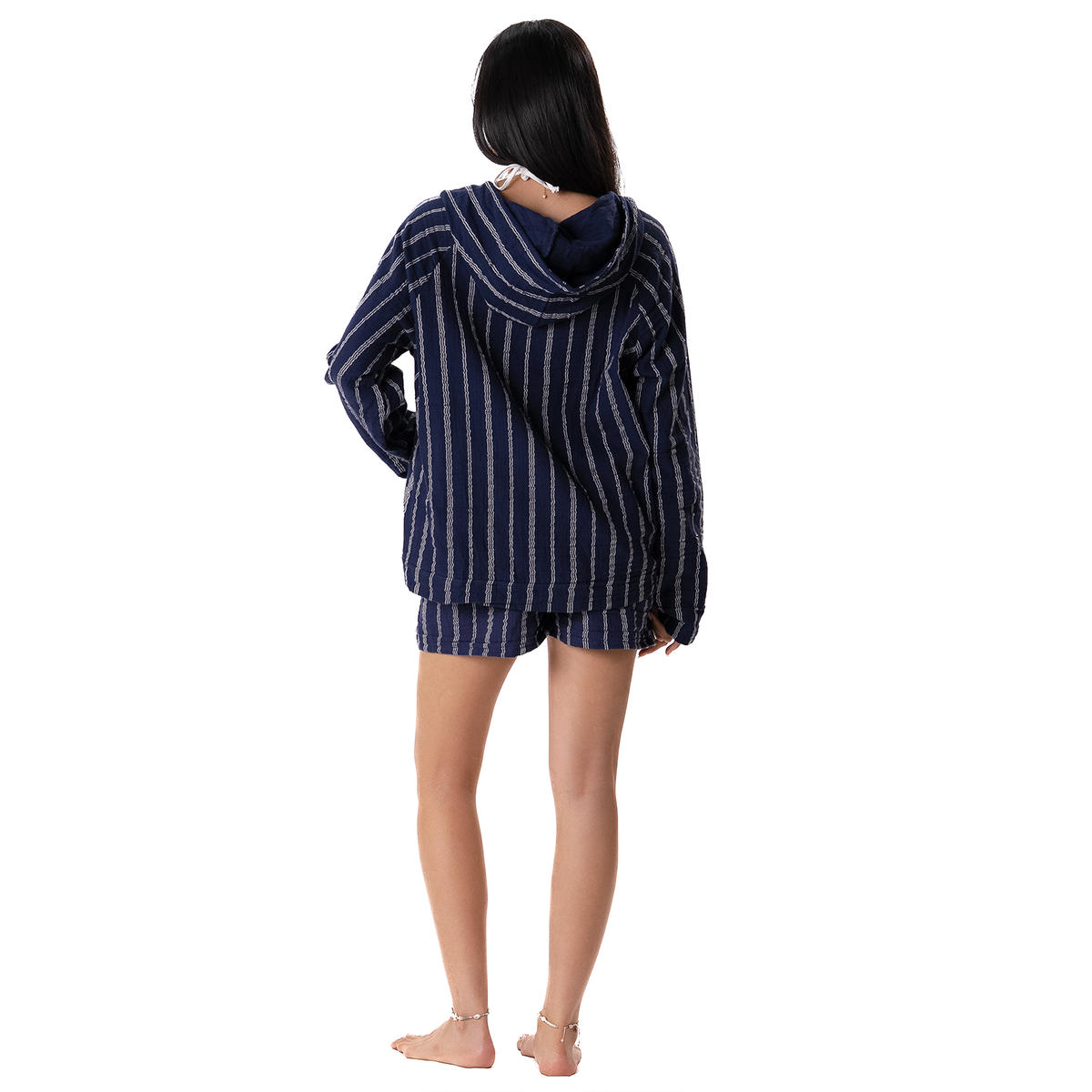 Navy Sailor Stripe Baja Pullover