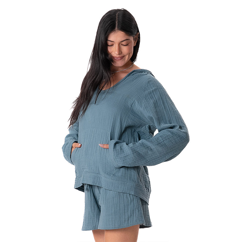 New Moon Blue Baja Pullover