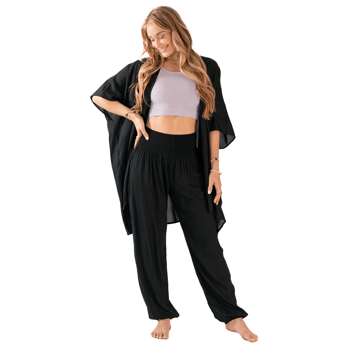 Black Harem Pants Lounge Set