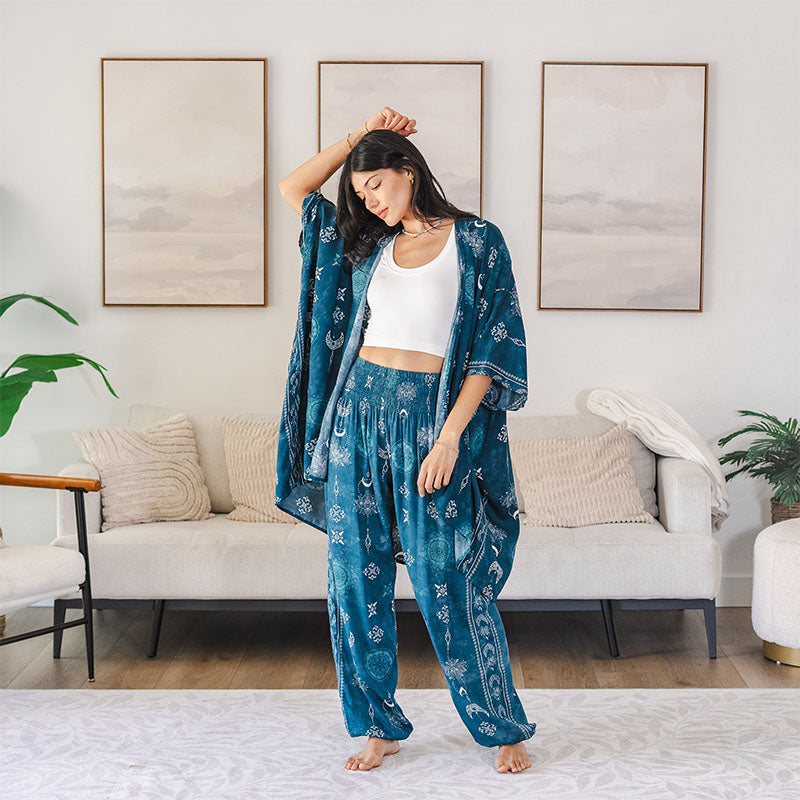 Cosmic Teal Kimono