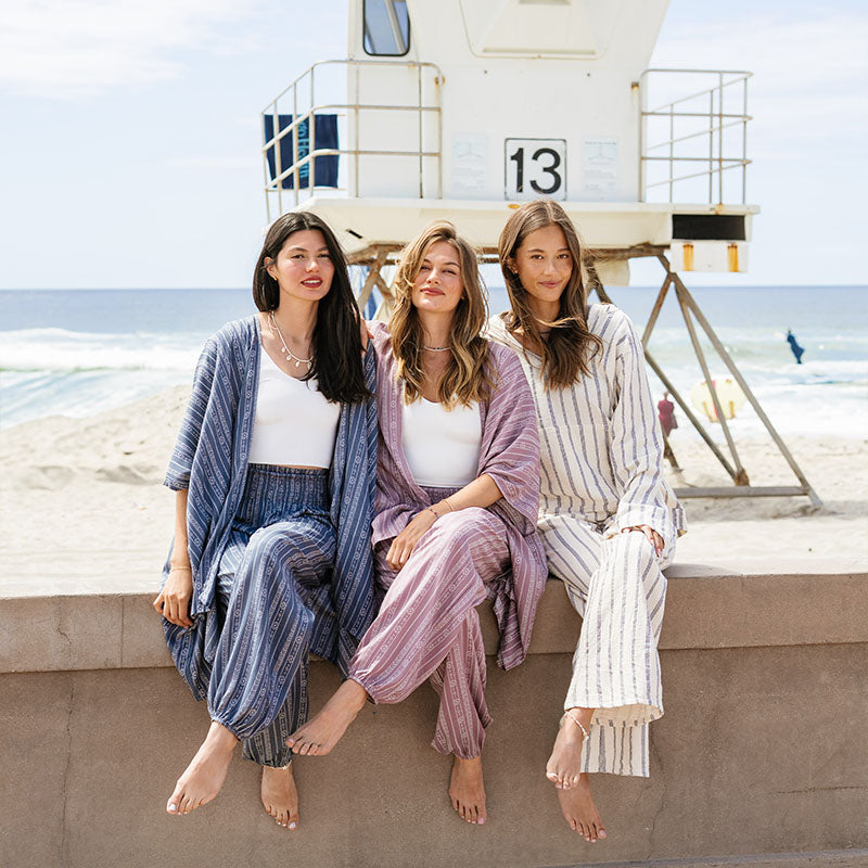 Mauve Tribal Stripe Lounge Set