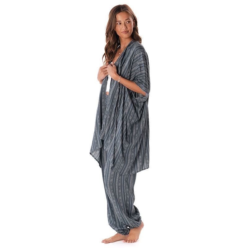 Charcoal Grey Tribal Stripe Lounge Set