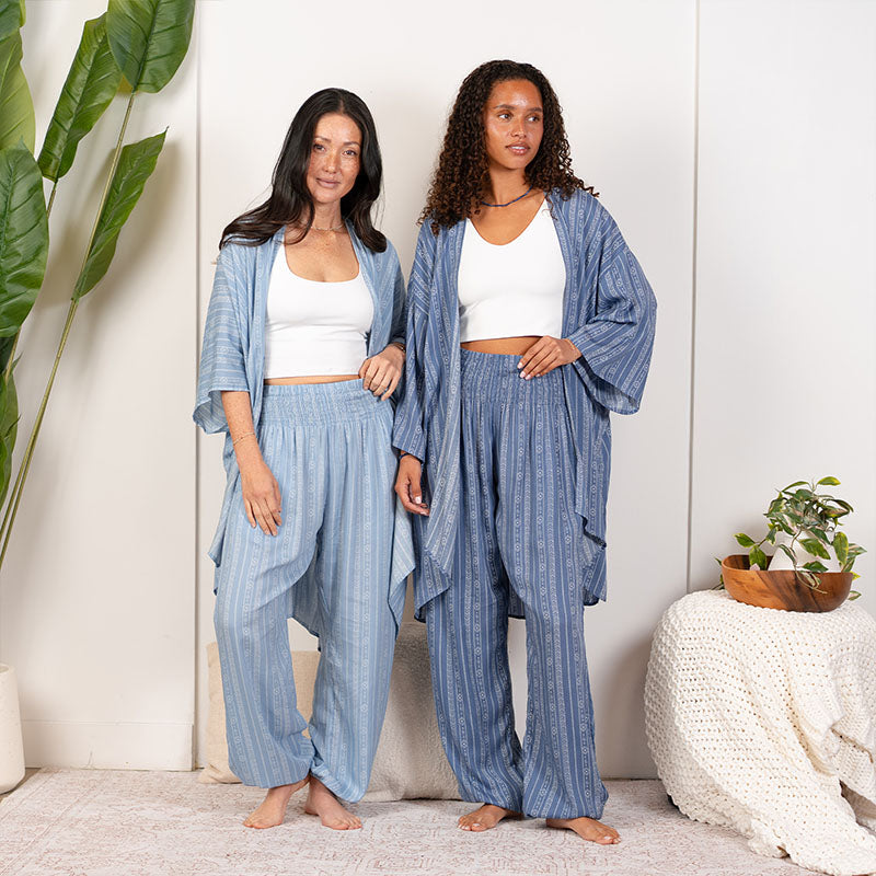 Denim Blue Tribal Kimono