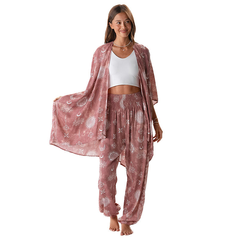 Dusty Rose Lotus Moon Lounge Set