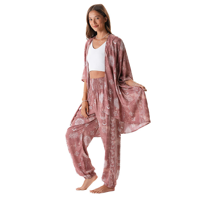 Dusty Rose Lotus Moon Lounge Set