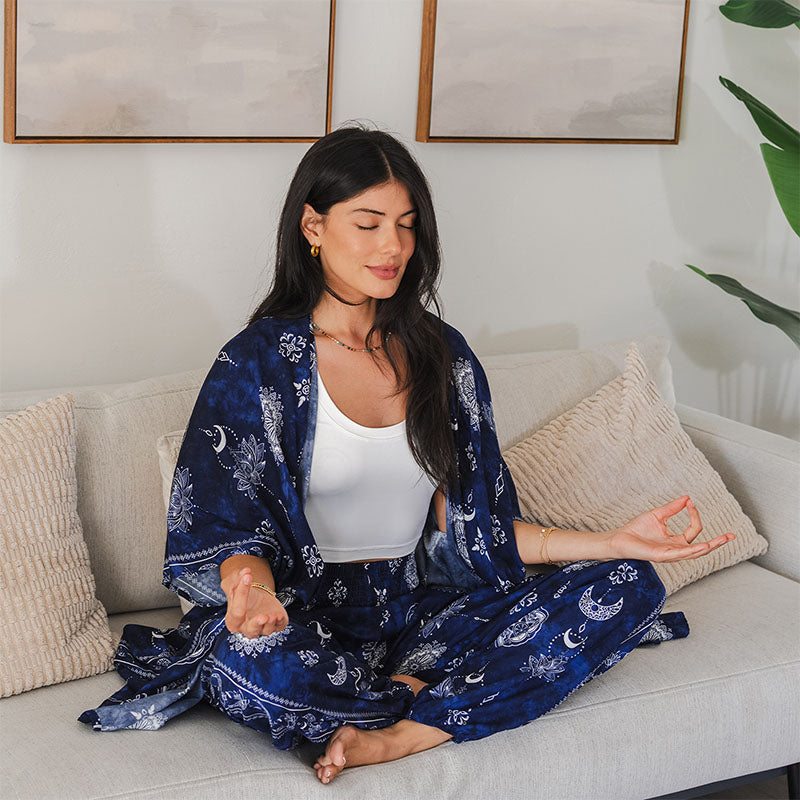 Nightfall Blue Lotus Moon Lounge Set
