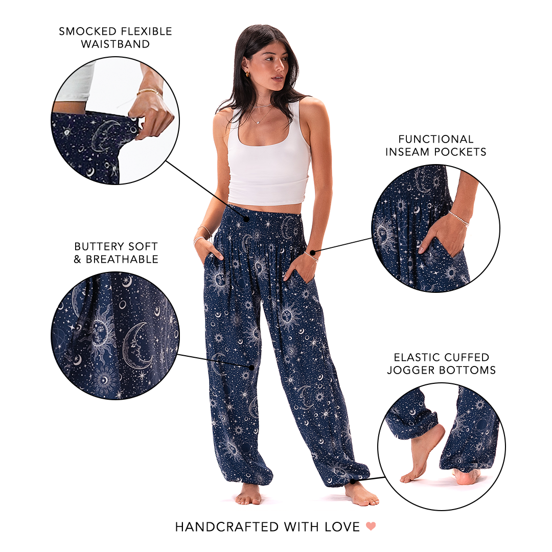 Indigo Cosmic Sky Harem Pants