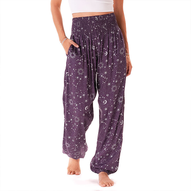 Plum Starry Night Harem Pants