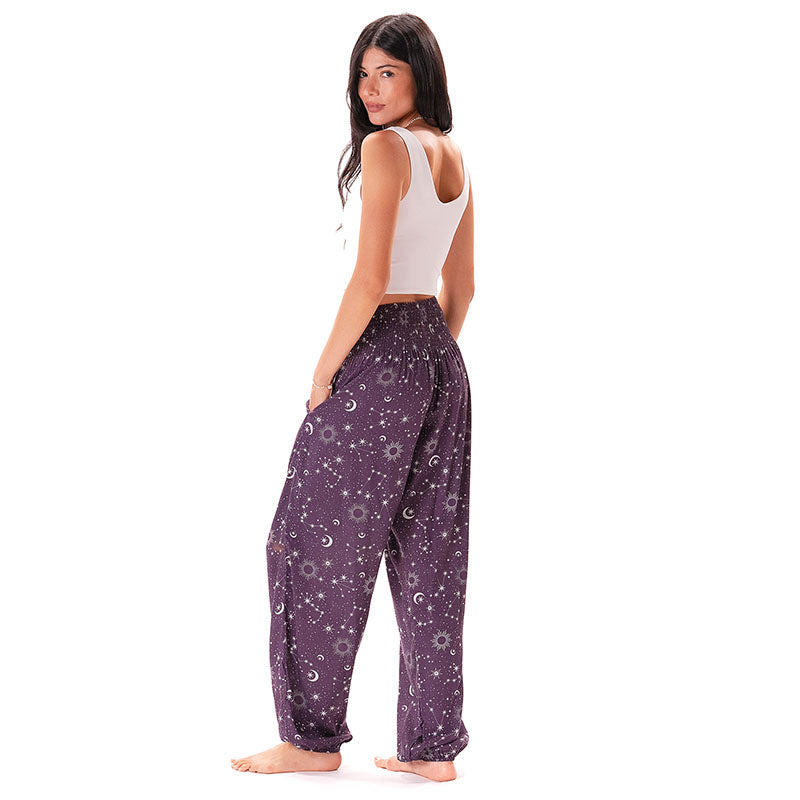 Plum Starry Night Harem Pants