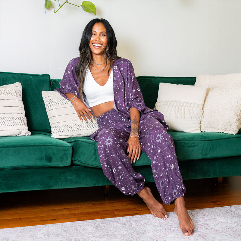 Plum Starry Night Kimono