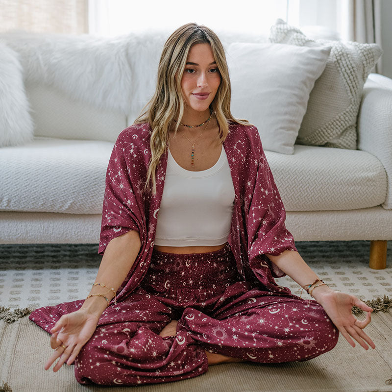 Cranberry Starry Night Lounge Set
