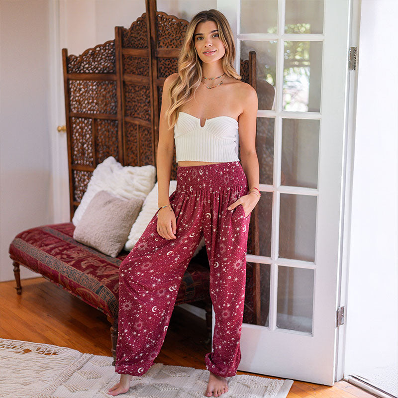 Cranberry Starry Night Harem Pants