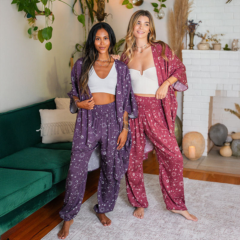 Plum Starry Night Harem Pants