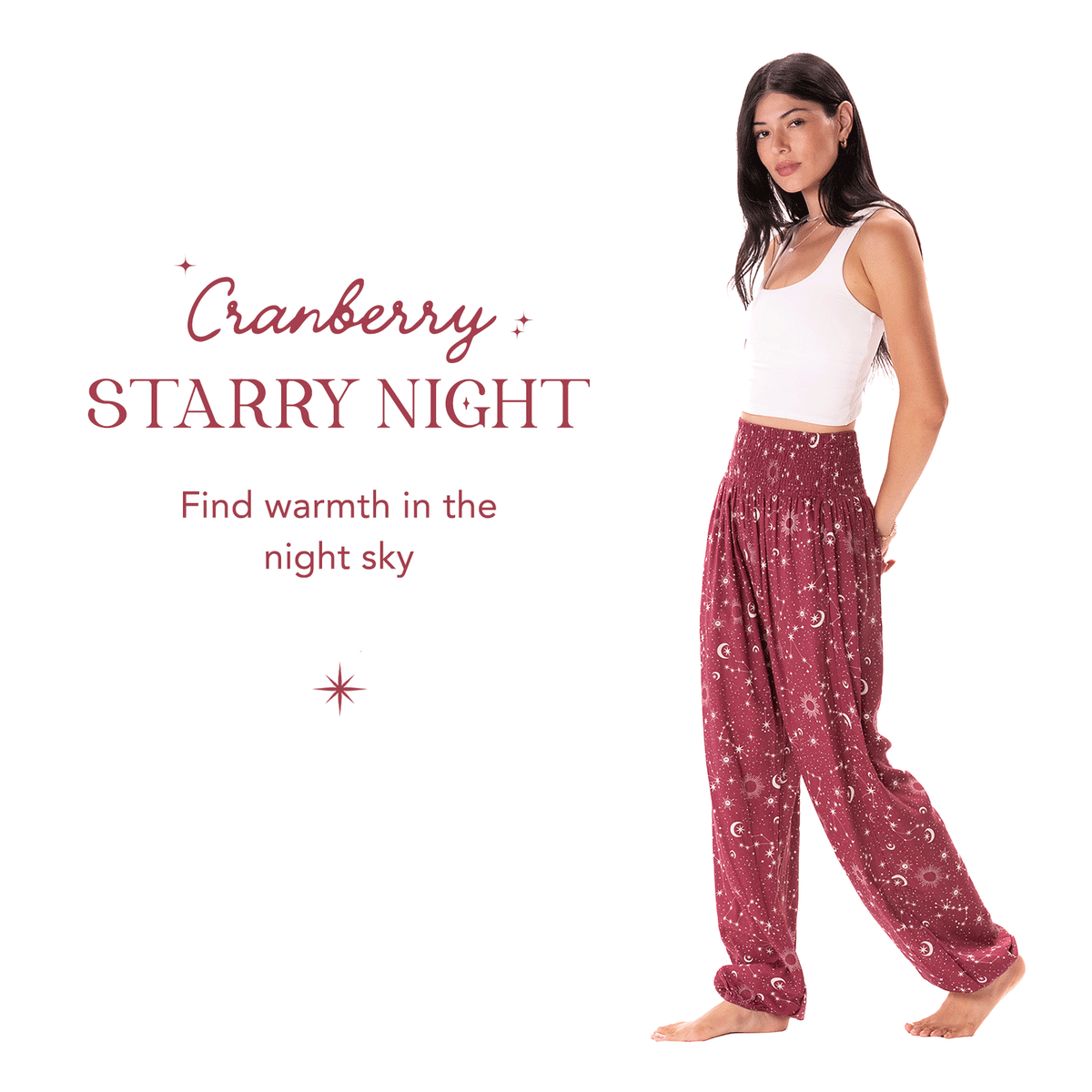 Cranberry Starry Night Harem Pants