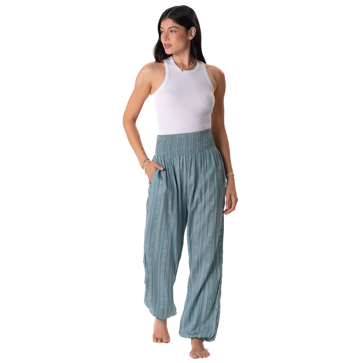 Seafoam Tribal Print Harem Pants