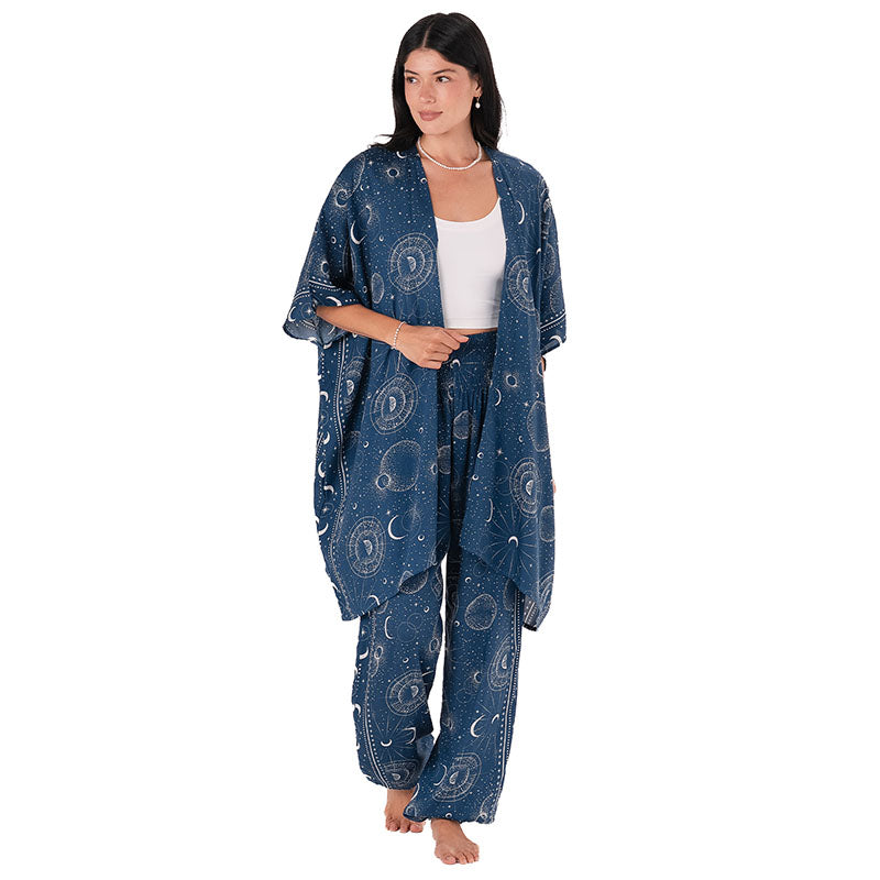 Sapphire Moonlight Lounge Set, front with kimono open