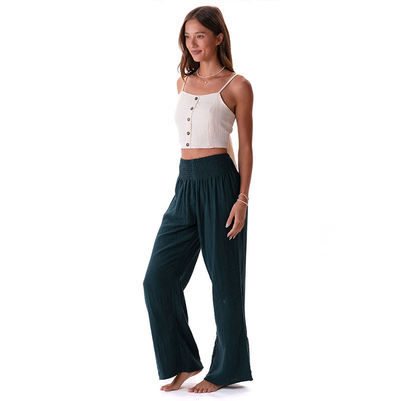 Rainforest Wide Leg Cotton Pants